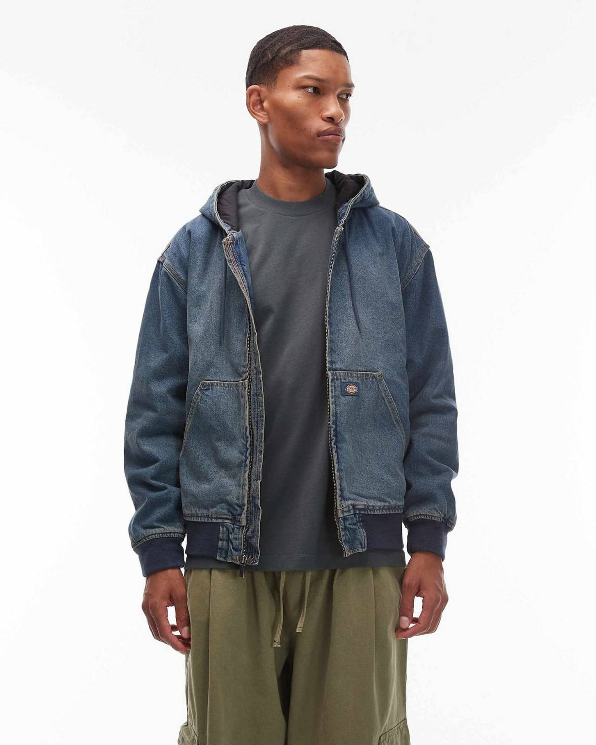Relaxed Denim Hoodie Jacket