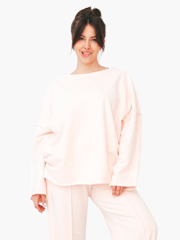Soft Pink Oversized Sweatshirt