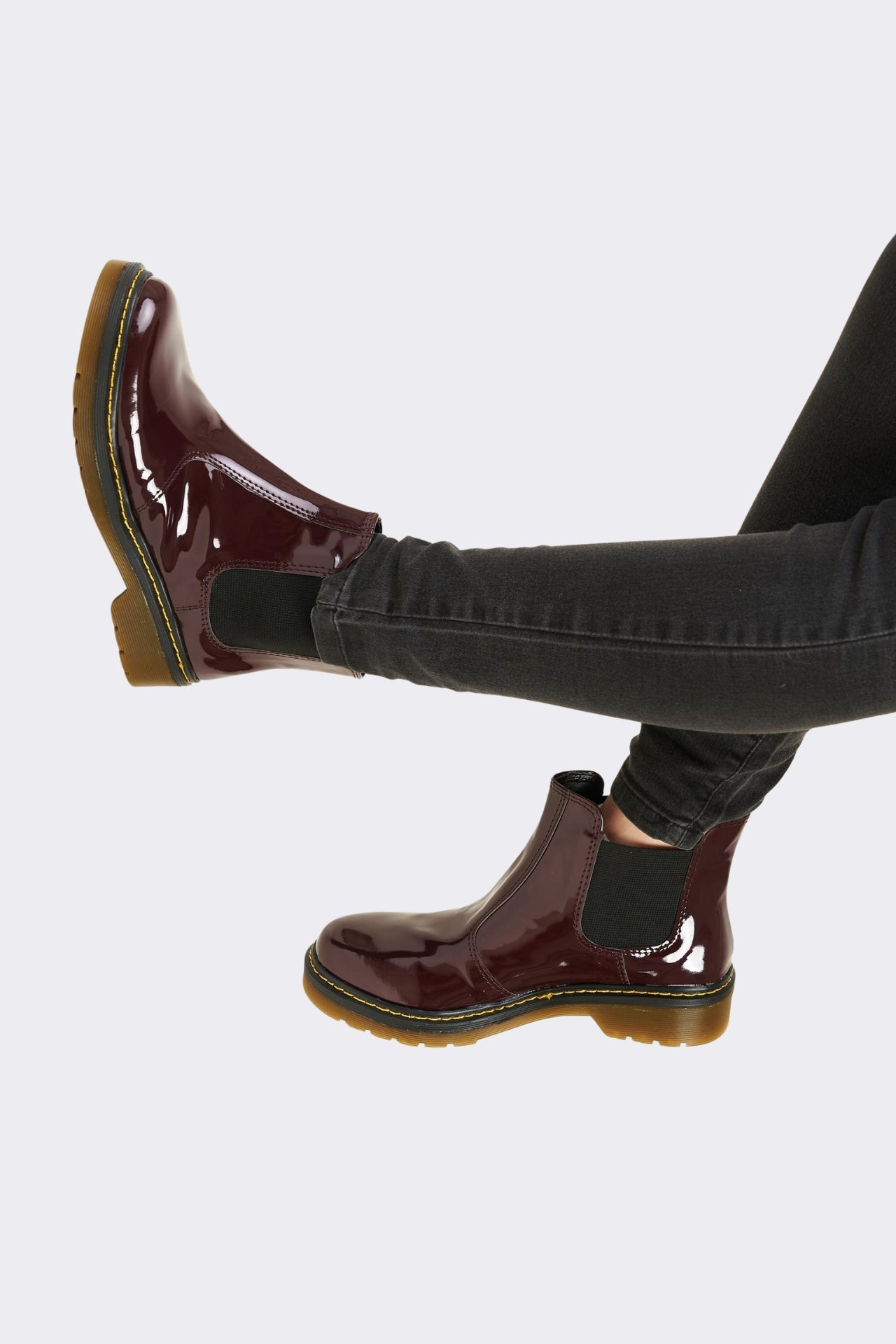 Burgundy Patent Leather Chelsea Boots Secondary image