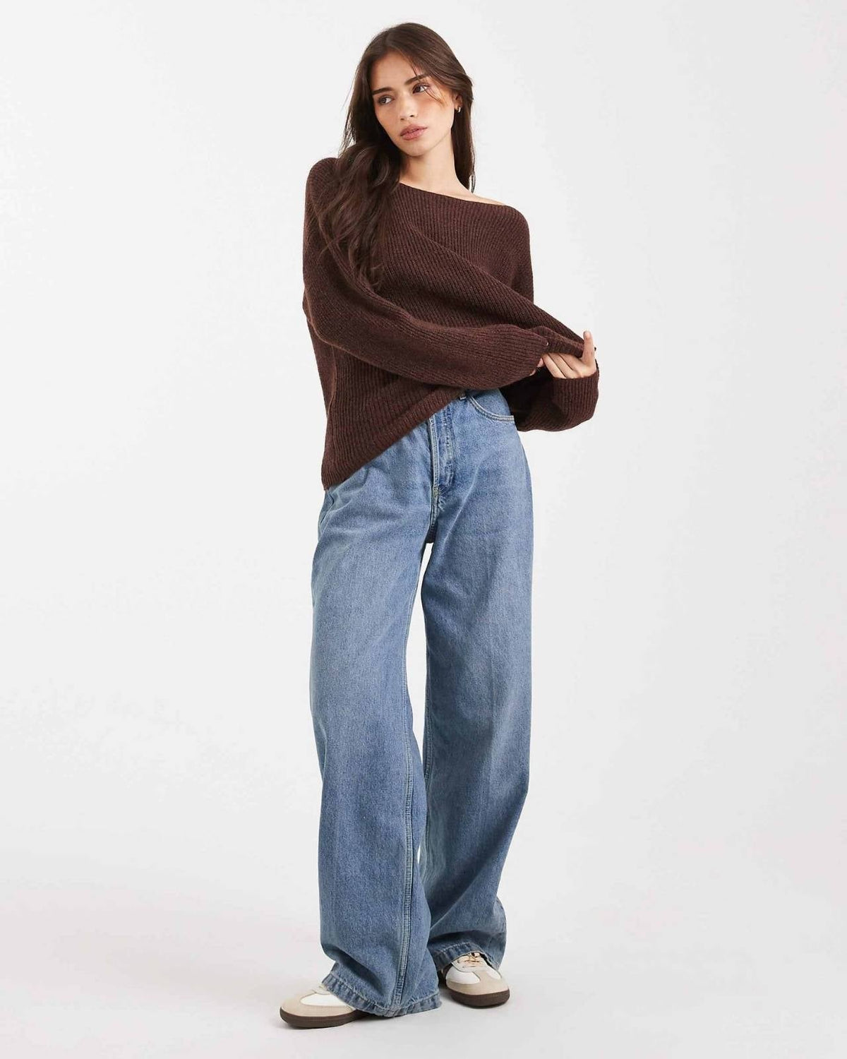 Off-Shoulder Knit Sweater