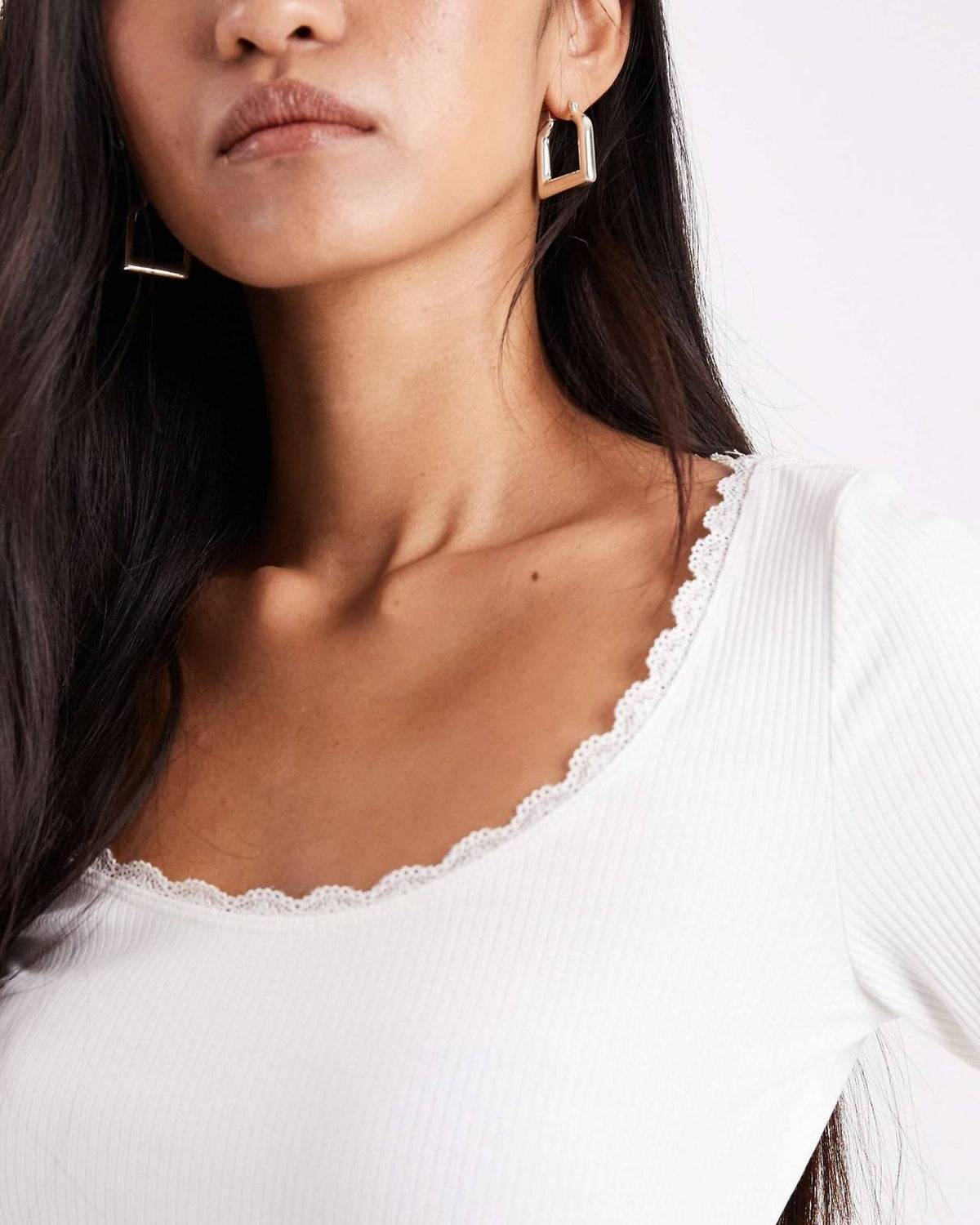 Square-Neck Long Sleeve Top