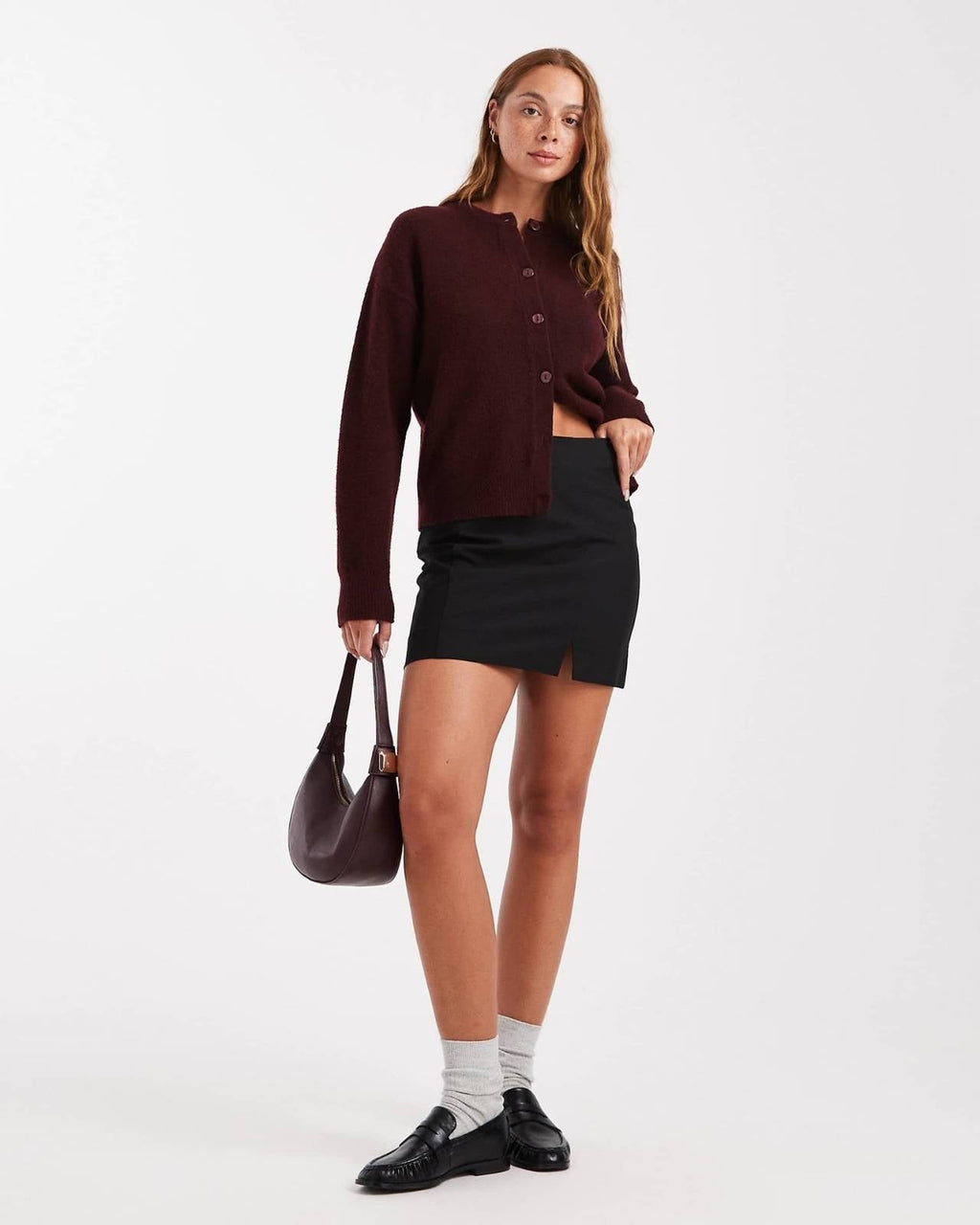 Minimal Front-Slit Mini Skirt