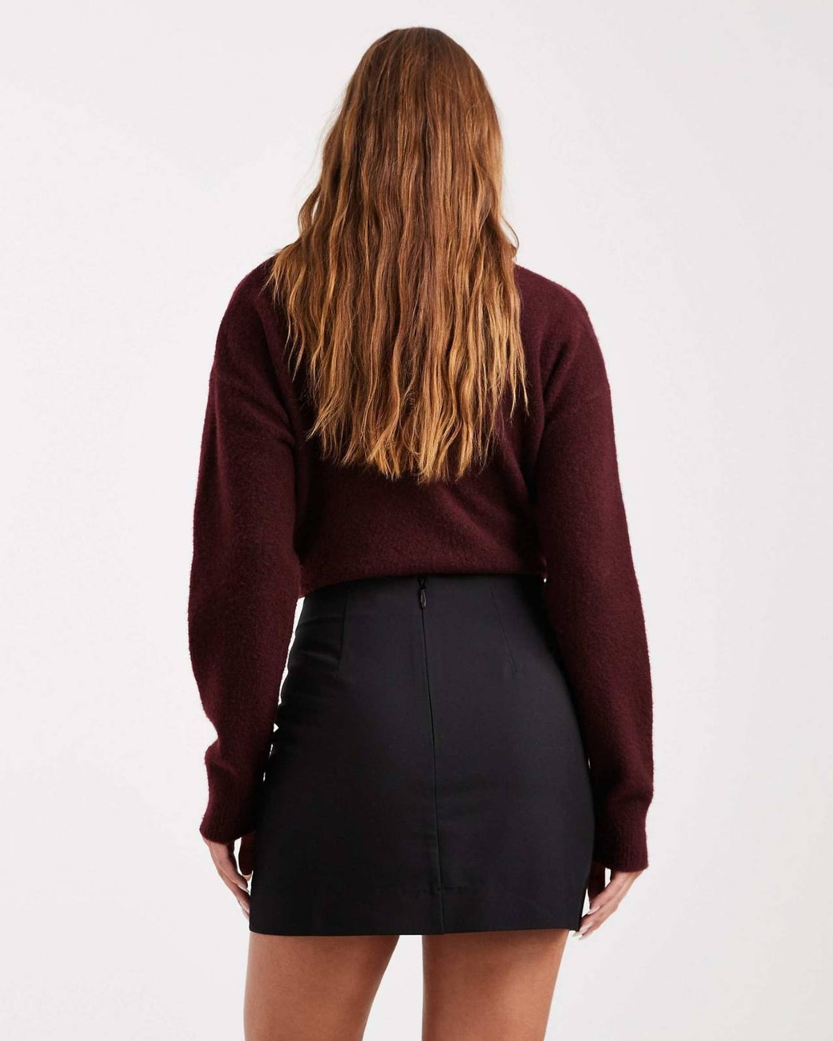 Minimal Front-Slit Mini Skirt