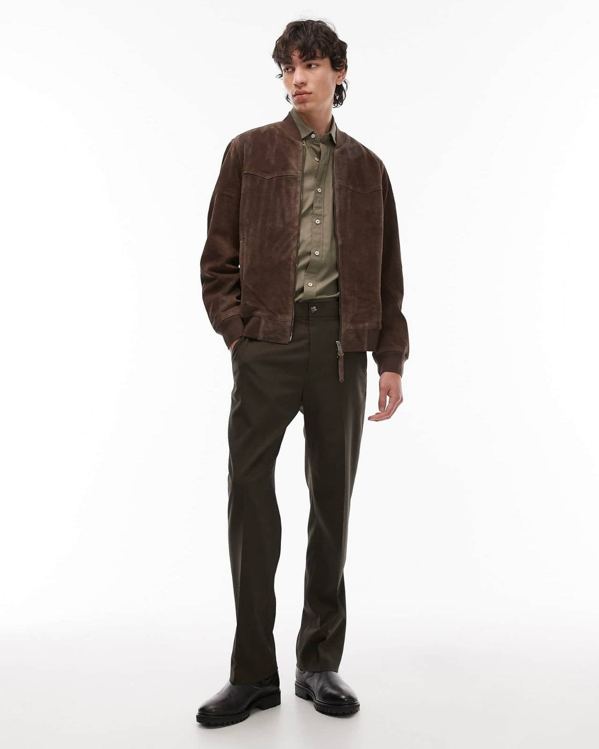 Classic Suede Bomber Jacket Main image