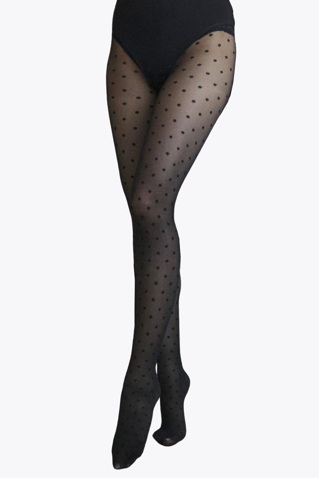 Sheer Black Polka Dot Tights