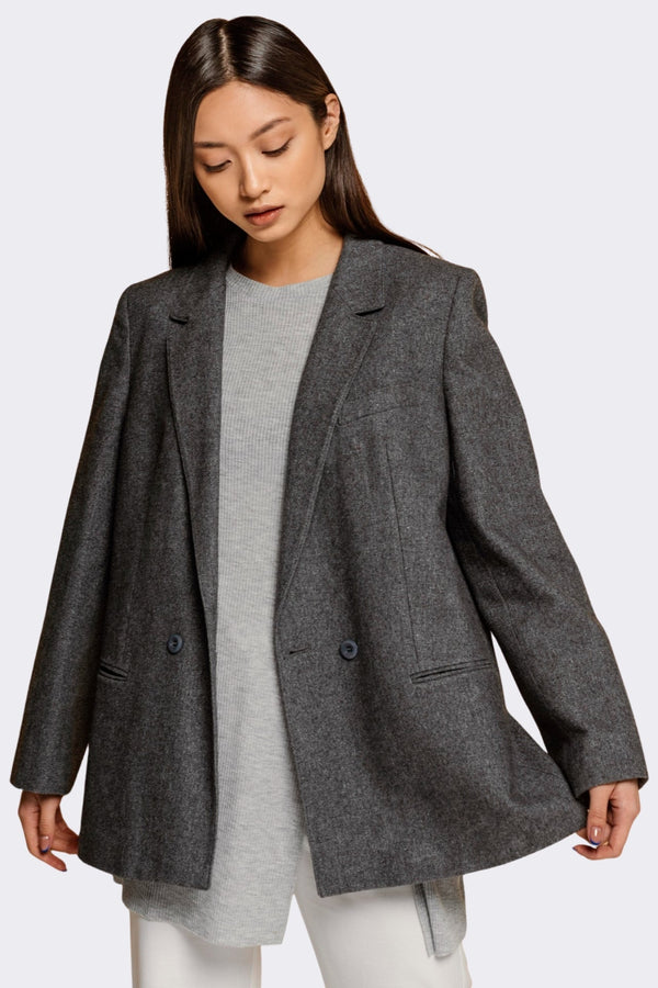 Classic Oversized Gray Blazer