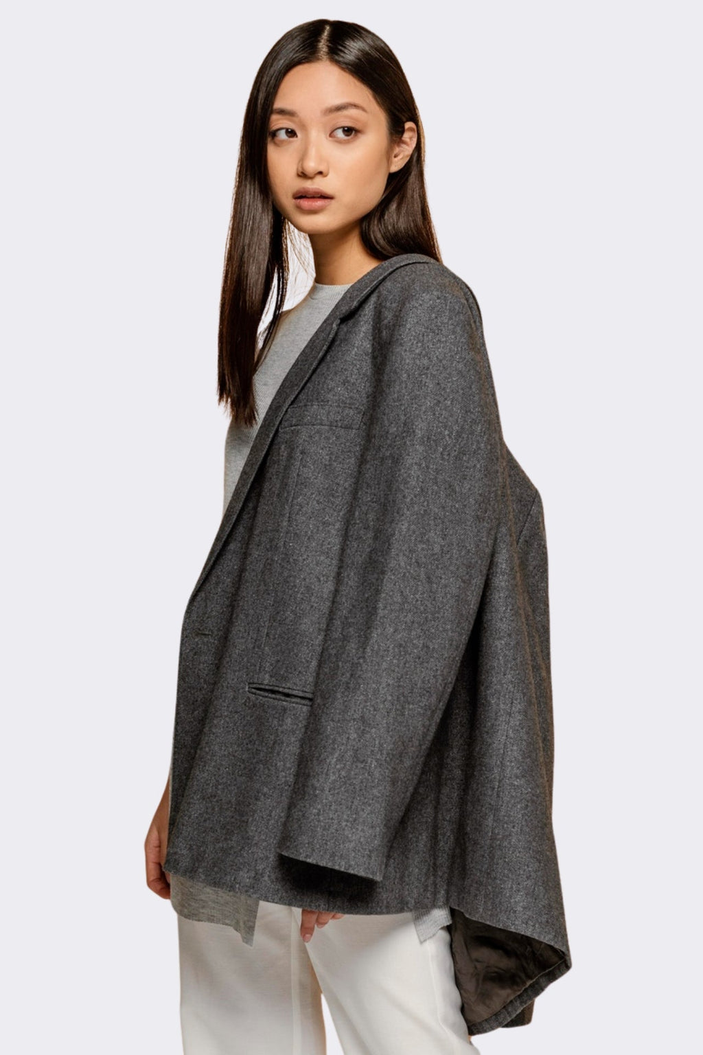 Classic Oversized Gray Blazer