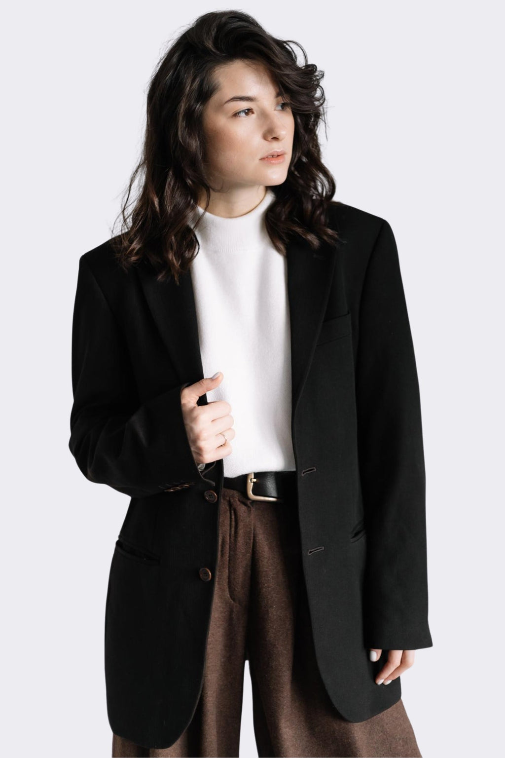 Classic Oversized Gray Blazer