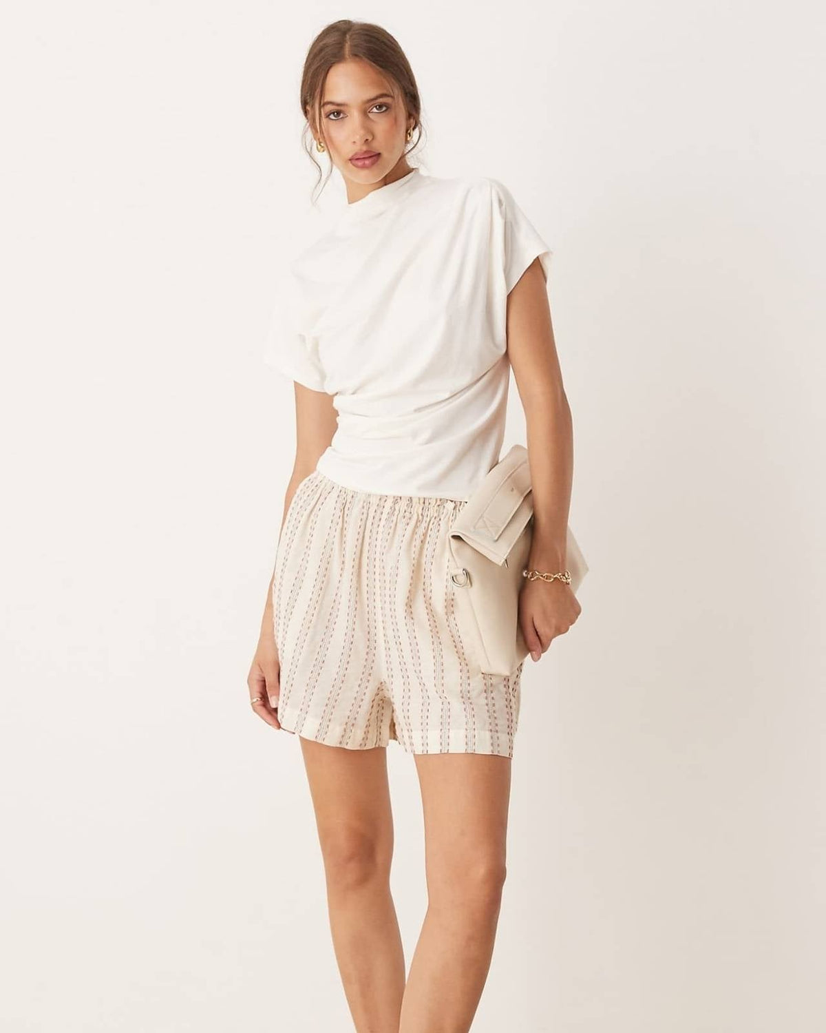 Draped Mock Neck Tee Main image